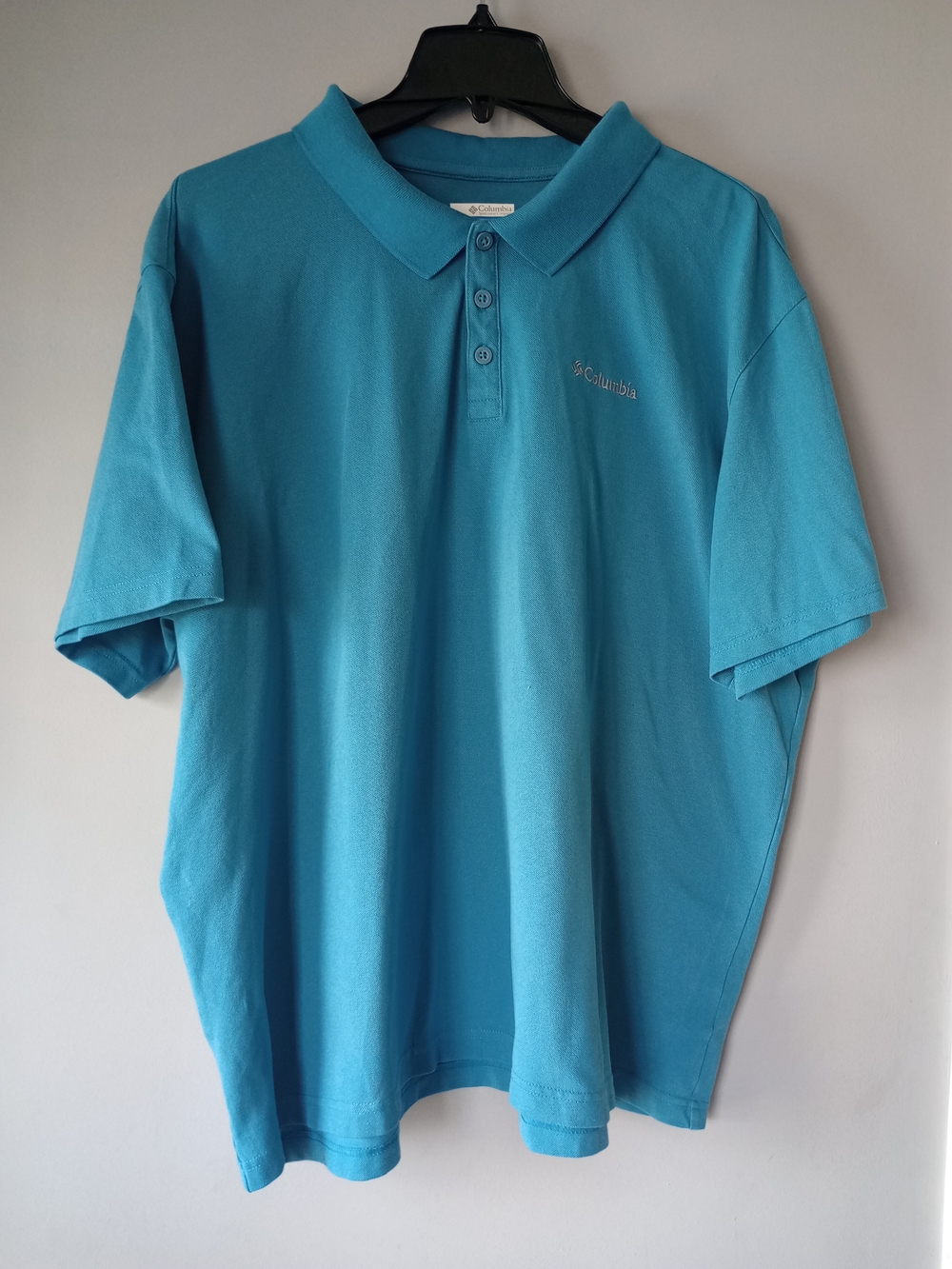 Columbia Men Performance Polo Shirt Short Sleeve Blue Vented Fishing Golf Sz XXL
